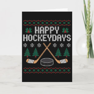 Fröhliche Hockeytage Lustiges Eishockey hässliches Karte