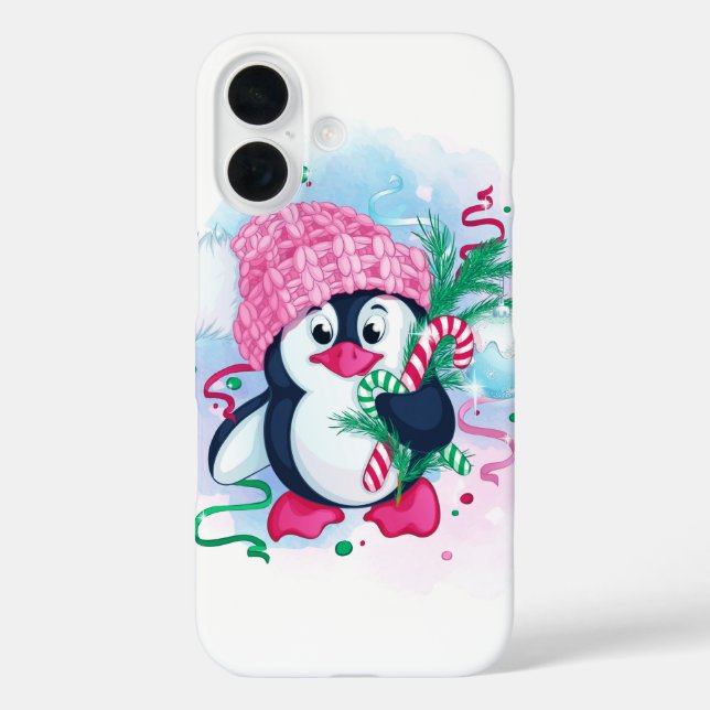 Fröhliche Holiday Penguin Case-Mate iPhone Hülle (Rückseite)