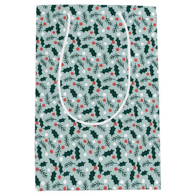 Fröhliche Holly-Tage Mittlere Geschenktüte (Vorderseite)