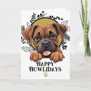 Fröhliche Howlidays Boxer-Hund Weihnachten