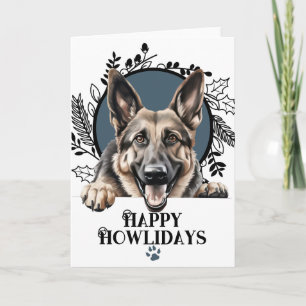 Fröhliche Howlidays Deutscher Schäferhund Weihnach Feiertagskarte