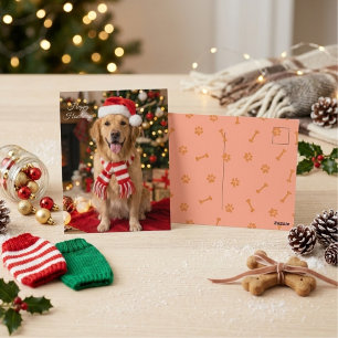 Fröhliche Howlidays Festlicher Golden Retriever Postkarte