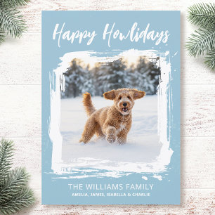 Fröhliche Howlidays Hund individuelles Foto Weihna Feiertagskarte