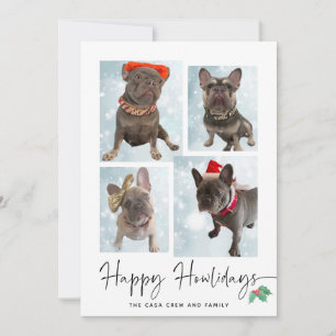 Fröhliche Howlidays   Moderne Vierer-Fotocollage Feiertagskarte