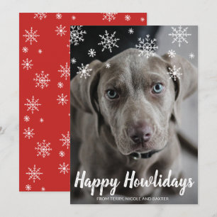 Fröhliche Howlidays Süße Hunde-Foto Moderne Weihna Feiertagskarte