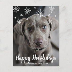 Fröhliche Howlidays Süße Hunde-Foto Moderne Weihna Feiertagspostkarte