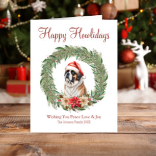 Fröhliche Howlidays Süßer Bernhardiner-Hund Feiertagskarte