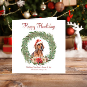 Fröhliche Howlidays Süßer Bluthund Hund Feiertagskarte