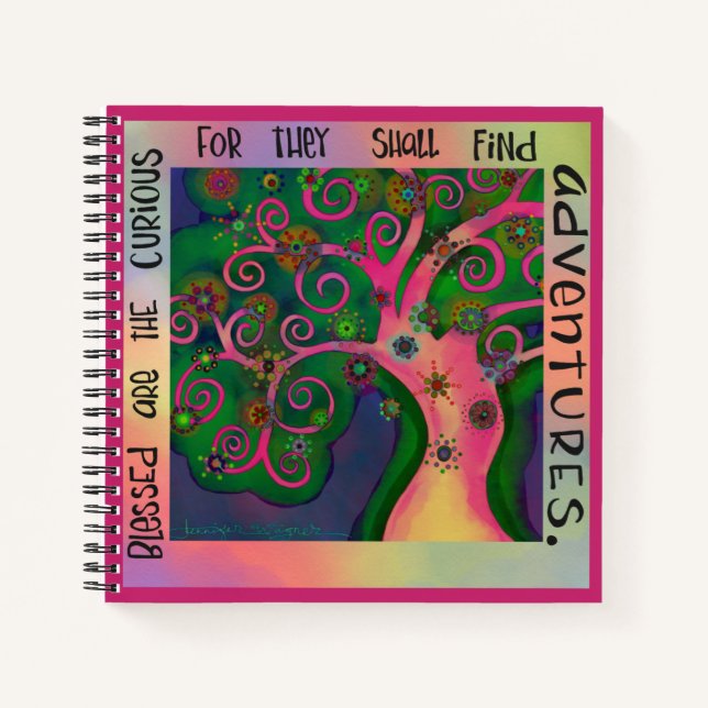 Fröhliche Hübsch Gesegnete sind die Neugierigen Hü Notizbuch (Vorderseite)