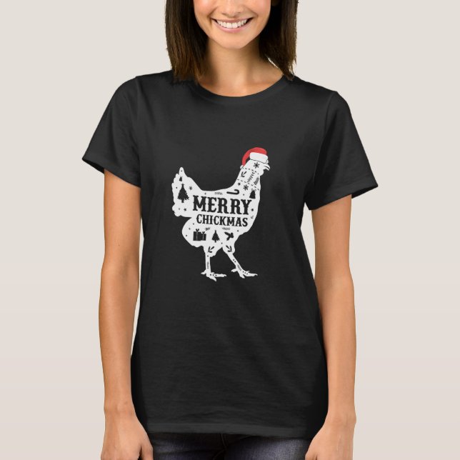 Fröhliche Hühchen-Weihnachtskleidung Geschenk Lust T-Shirt (Vorderseite)