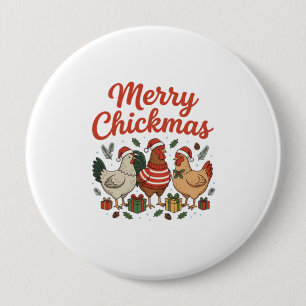 Fröhliche Hühnerweihnachten Hühner Weihnachten Button