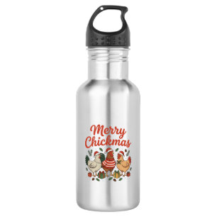 Fröhliche Hühnerweihnachten Hühner Weihnachten Edelstahlflasche