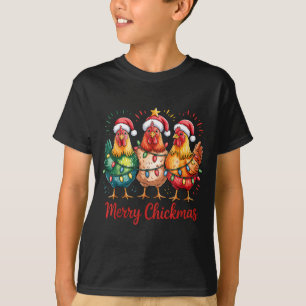 Fröhliche Hühnerweihnachten Weihnachtshuhn Santa-H T-Shirt