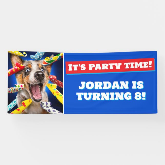 Fröhliche Hunde-Party-Tutgeräte Banner (Horizontal)
