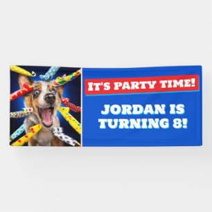 Fröhliche Hunde-Party-Tutgeräte Banner