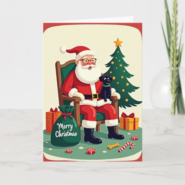 Fröhliche Hunde-Weihnachtskarte Karte (Vorderseite)