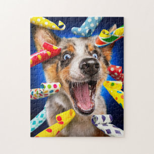 Fröhliche Hundeparty-Tutgeräte Puzzle