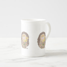 Fröhliche Igel Knochen-China Tasse