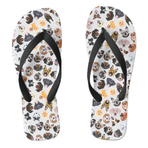 Fröhliche Illustration mit Hunden Flip Flops