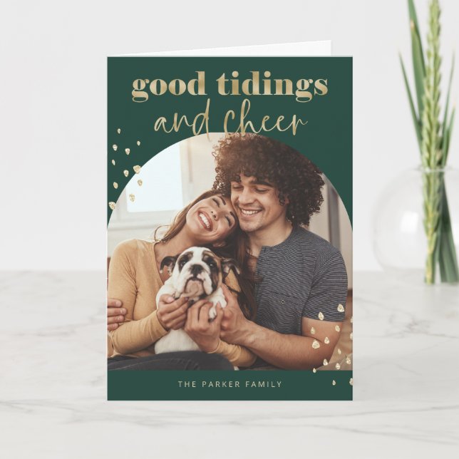 Fröhliche Imitate Gold | Ein Foto Weihnachten (Vorderseite)