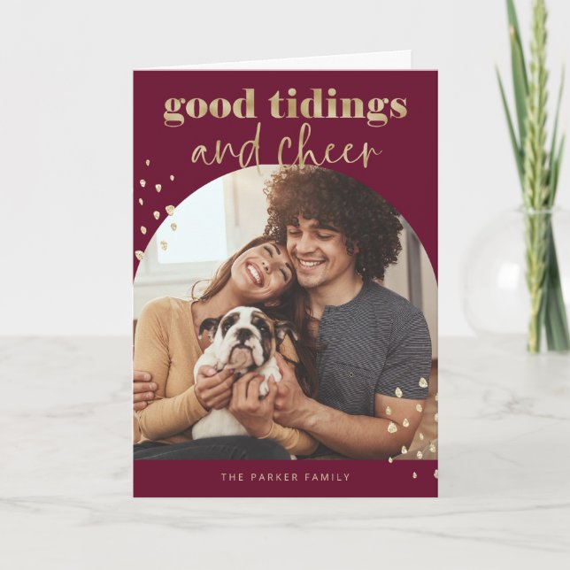 Fröhliche Imitate Gold | Ein Foto Weihnachten (Vorderseite)