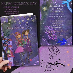 Fröhliche Internationale Frauentag-Grußkarte Feiertagskarte