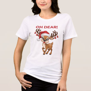 Fröhliche Jingle Fäden Oh Schreck! Süße Rentiere Tri-Blend Shirt