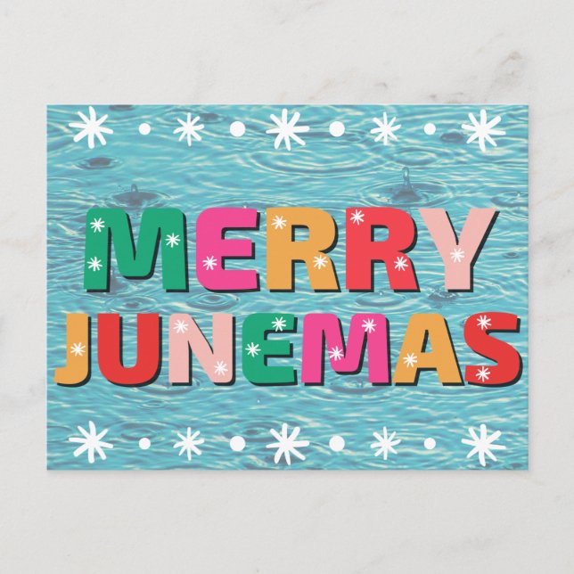 Fröhliche Junemas-Weihnachtskarte Postkarte (Vorderseite)