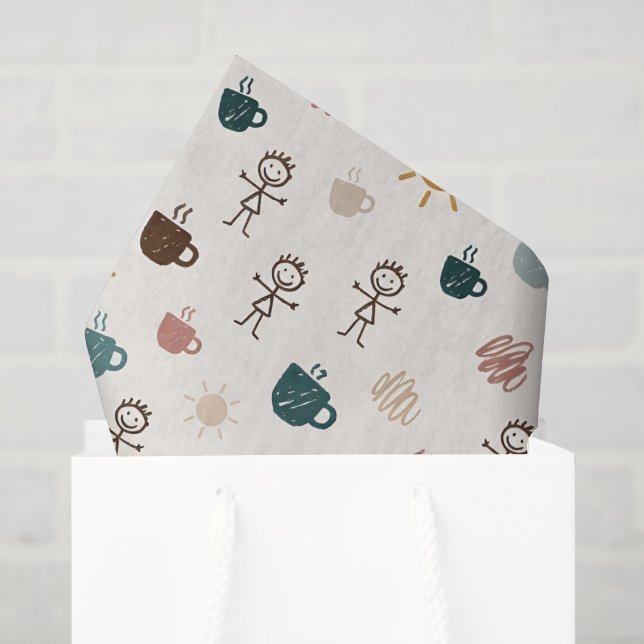 Fröhliche Kaffeemutter  Seidenpapier (Geschenktüte)