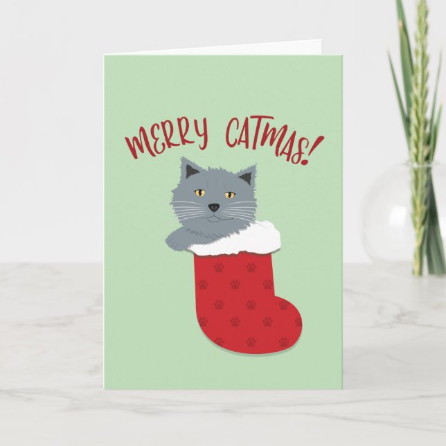 Fröhliche Katmas Karte (Vorderseite)