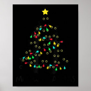 Fröhliche Katz Weihnachten Katze Weihnachtsbaum Ki Poster