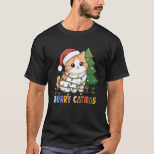 Fröhliche Katz Weihnachten Lustige Katzen Weihnach T-Shirt