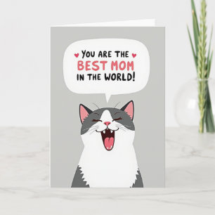 Fröhliche Katze Beste Mama Karte