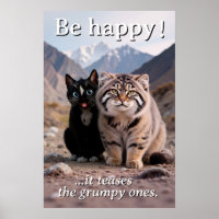 Fröhliche Katze vs. Grumpy Cat - Spaß