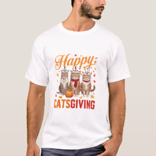 Fröhliche Katzen Dankgebung Katzen Halloween Thank T-Shirt