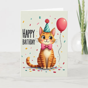 Fröhliche Katzenillustrationskarte Karte