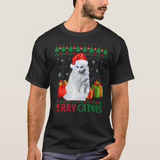 Fröhliche Katzenweihnachten hässliche Weihnachten T-Shirt