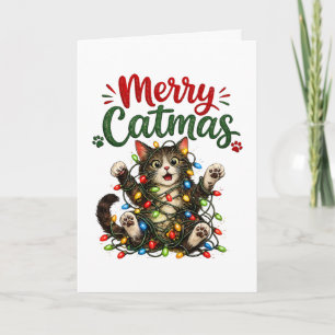 Fröhliche Katzenweihnachten Lustige Katzen Weihnac Feiertagskarte