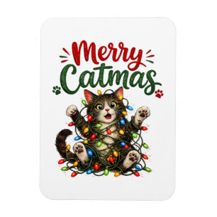Fröhliche Katzenweihnachten Lustige Katzen Weihnac Magnet