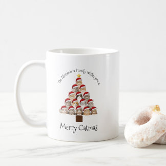 Fröhliche Katzenweihnachten Personalisiertes Famil Kaffeetasse