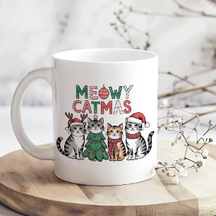 Fröhliche Katzenweihnachten Süße Weihnachtskatzen Kaffeetasse