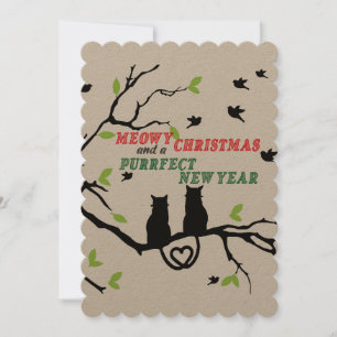 "Fröhliche Katzenweihnachten und ein schnurriges N Feiertagskarte