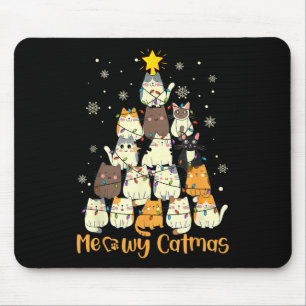 Fröhliche Katzenweihnachten Weihnachtsbaum Xmas Mä Mousepad
