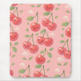 Fröhliche Kawaii Cherry Muster Illustration Mousepad