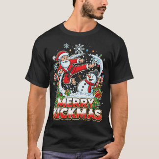 Fröhliche Kickmas-Hässliche-Weihnachten-Jiu-Jitsu- T-Shirt