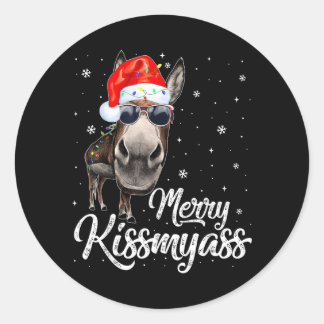Fröhliche Kissmy Sarkastische Weihnachten Lustige Runder Aufkleber