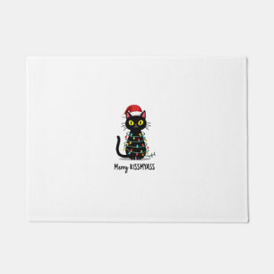 Fröhliche Kissmyass Lustige Katze Weihnachtslichte Fußmatte