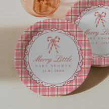 Fröhliche kleine Babyparty Rosa und rote Zuckersta