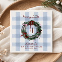 Fröhliche kleine Babyparty Servietten in blauem Gi
