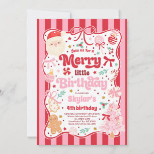 Fröhliche kleine Geburtstagsfeier Weihnachten Coqu Einladung
